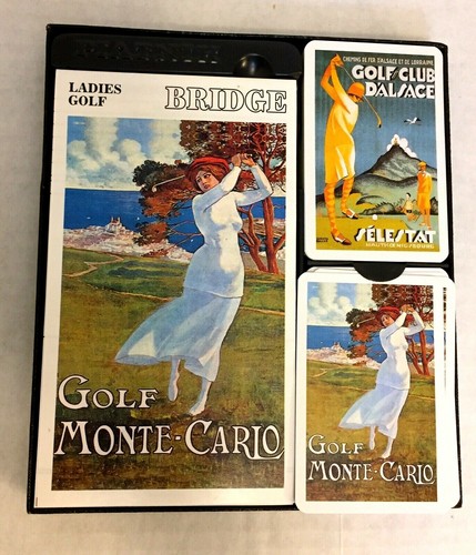 Piatnik Bridge Playing Cards Ladies Golf Monte-Carlo 2 Decks + Score Book - Picture 2 of 12