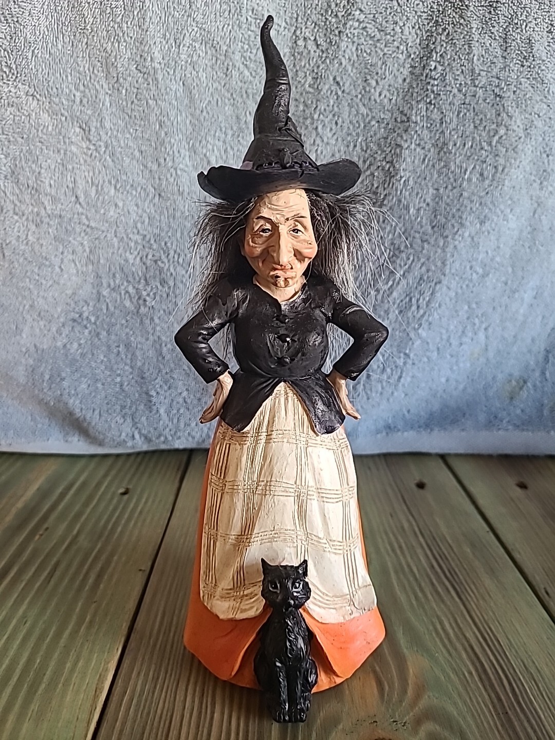 Halloween Vintage Style Witch with her Black Cat