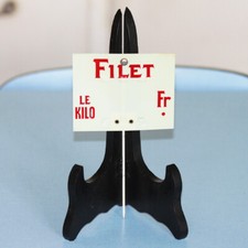 Ancienne étiquette de boucherie prix du filet au kilo années 1950/1960