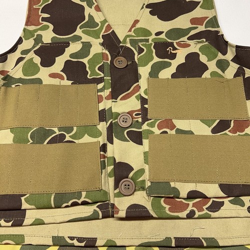 VTG Duxbak Vest Mens Large Duck Camo Green Hunting Fishing Pocket Outdoor New - Picture 8 of 16