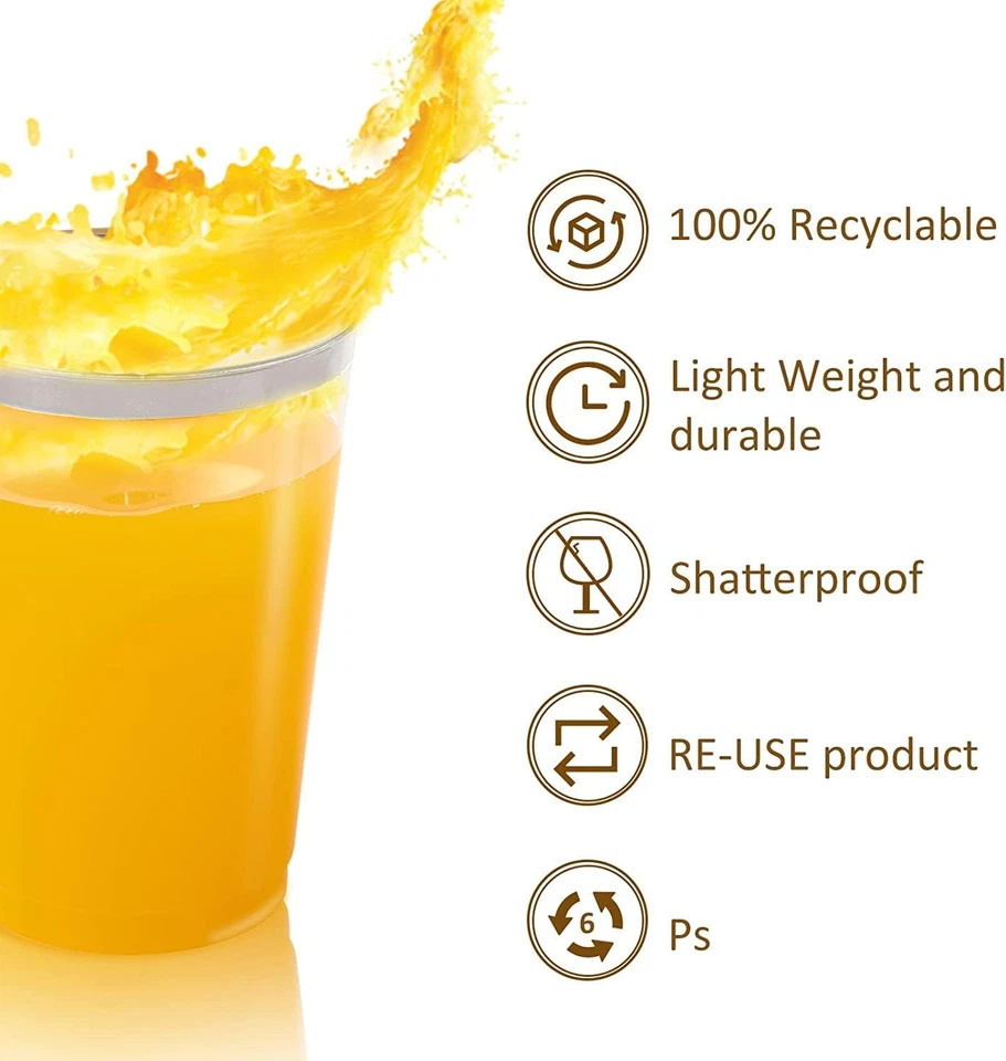 50 Pezzi Bicchieri Di Plastica Eleganti Bordati in Argento, 360Ml. Tazze Riutili - Immagine 2 di 4