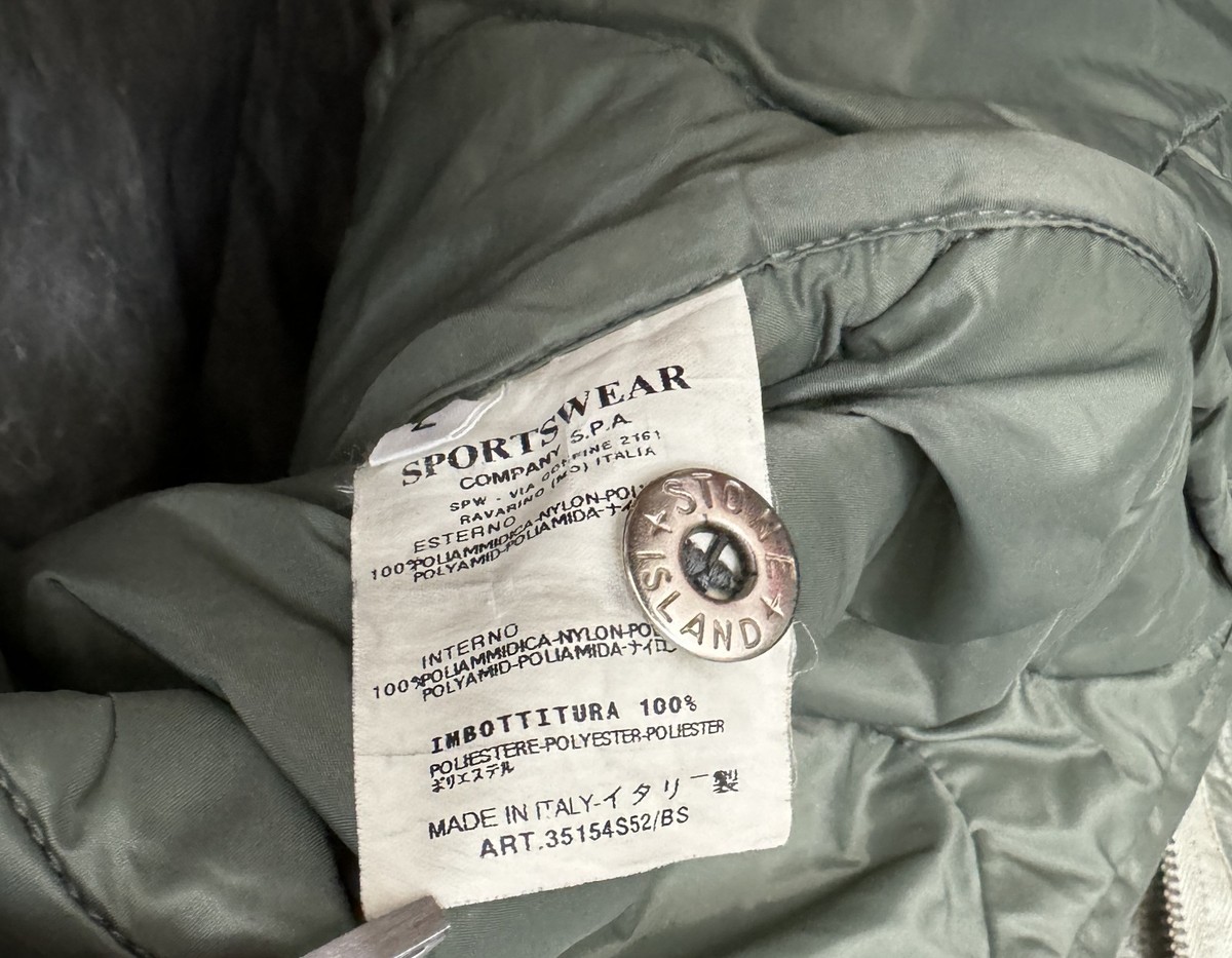 Vintage 2001 Stone Island Jacket Laminate Webbing Nylon Insulated