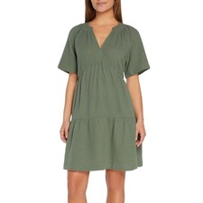 Gap Women's Green Relaxed Fit Tiered Dress 