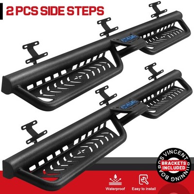 2-Stairs Running Board FOR 17-26 Ford F250 Superduty Crew Cab 5.5'' Drop Step
