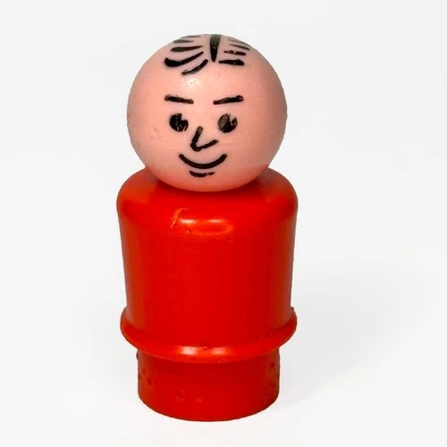 Fisher-Price Little People Red Body Man Dad Vintage Figure Playset HTF Rare