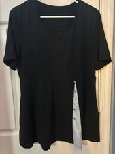 SHEIN Essnce Plus Short Sleeve Swing Dress with Contrast Button Detail 1XL