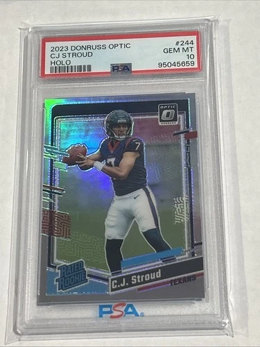 CJ Stroud 2023 Panini Donruss Optic Holo Silver Prizm RC 244 Rated Rookie PSA 10