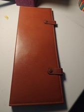 Vintage Top Grain Cowhide Leather Travel Tie Case Hanging Tie Valet Brown