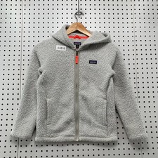 Patagonia Teddy Fleece Jacket Youth Medium Size 10 Gray Los Gatos Hooded