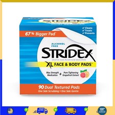 Stridex XL Face Body Pads, Exfoliating Salicylic Acid Acne Treatment, 90 Ct