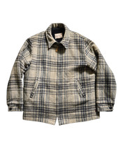 Vintage Woolrich Plaid Wool Jacket Mens Large L Sherpa Lined Full Zip Workwear