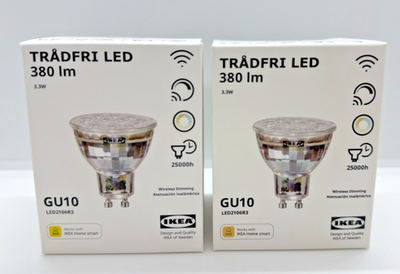 Lot 2 x Ikea TRADFRI LED GU10 Bulb 380 lm Smart Wireless Dimmable