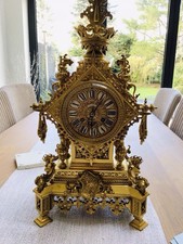 Antique  Brass Mantel Clock