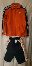 Boys Adidas Windbreaker Jacket and Shorts Set Orange Navy Size M 11-12 Years