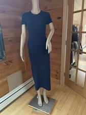  495 Theory Women's Navy Rib Knit Maxi -Midi Dress Size L