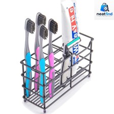 Toothbrush Holders for Bathroom, Stainless Steel, Black
