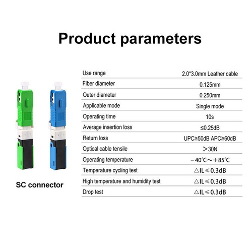 100 Teile/Los FTTH ESC250D SC/UPC Single-Mode-Glasfaser-Schnellverbinder FT4804 - Afbeelding 3 van 6
