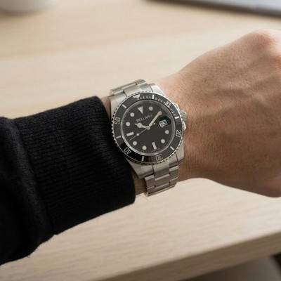 BELLARO Mariner Style Watch - NH35 Automatic - Sapphire Crystal Black Dial