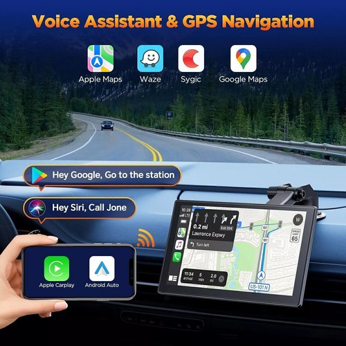 9"2.5K DashCam Car Stereo Radio Wireless Apple Carplay&Android Auto+Rear Camera - Picture 4 of 8