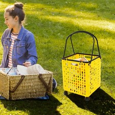 Grocery Shopping Cart, Free Standing Utility Cart, Foldable Rolling Handcart