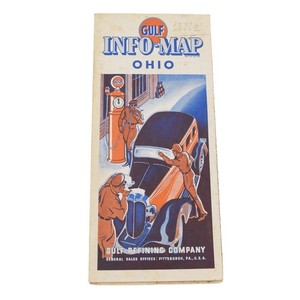 1935 Gulf Refining Company OHIO Information And Road Map