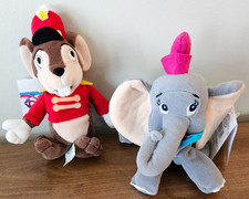 Lot of 2 - 1990s Disney Dumbo Bean Bag Plush - Complete Set - NWT