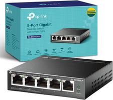 Tp-Link TL-SG1005LP 5 Port Gigabit Poe Switch, 4× Gigabit Poe+ Ports, 802.3Af/At