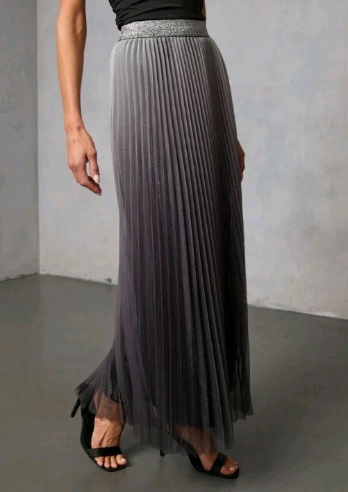 Vici Collection Black/grey Glitter Ombre Maxi Skirt Size XL