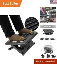 Adjustable Height Ergonomic Foot Rest with Massage Rollers for Ultimate Comfort