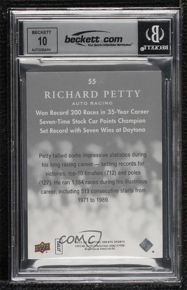 BAS 2012 UD All-Time Greats Silver Spectrum /35 Richard Petty BGS Authentic HOF - Image 2 of 2