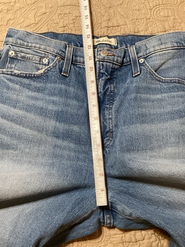 Madewell $138 Perfect Vintage Wide-Leg Crop Jean Hallstead Wash Size 31 Raw Hem - Picture 6 of 11