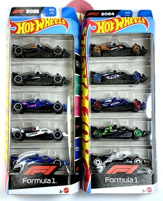 2024 & 2025 Formula 1, Hot Wheels 5 packs, Red Bull, Haas, Petronas, Padded Env.