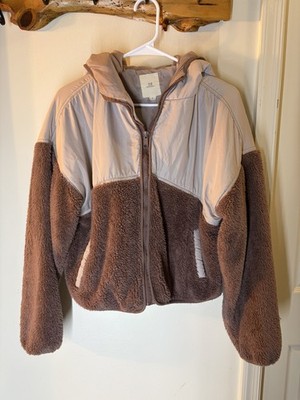 Thread & Supply Women s Pink Fur Zip Up Fleece Jacket Size Large