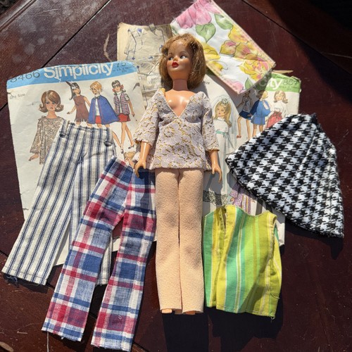 VTG 1969-70 Simplicity Sewing Patterns & Ideal 1965 Doll Wardrobe Clothes