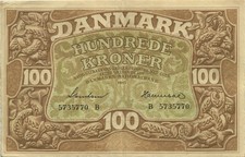 Dänemark / Denmark P.33d 100 Kroner 1943 U.2 (2)