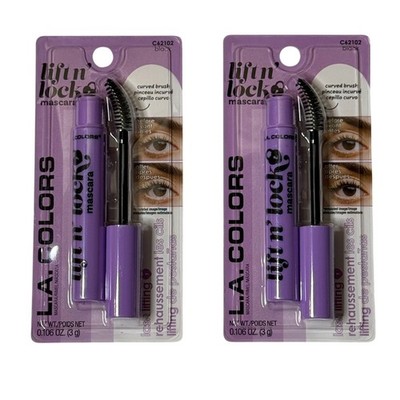 LA Colors Lift N Lock Mascara Black Curved Brush 2 Pack New Sealed
