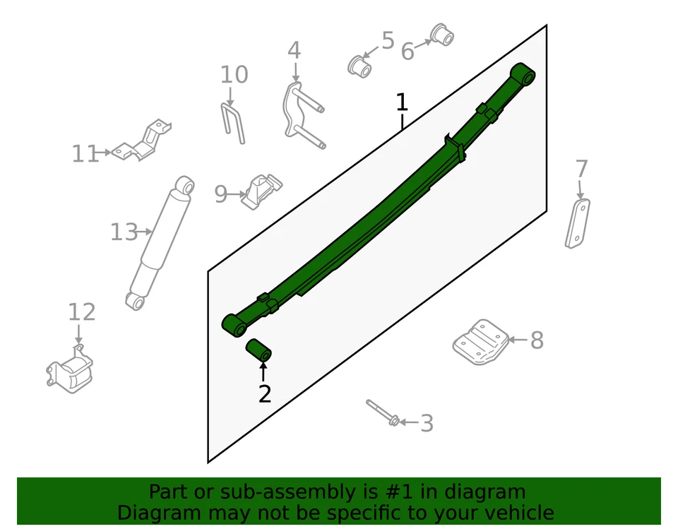 Genuine Nissan Leaf Spring Assembly 55020-EB15A Foto 2 de 2