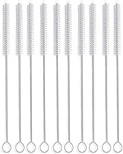 Long Straw Brush, Nylon Pipe Tube Cleaner 10-Ihch X 2/5-Inch Set of 10