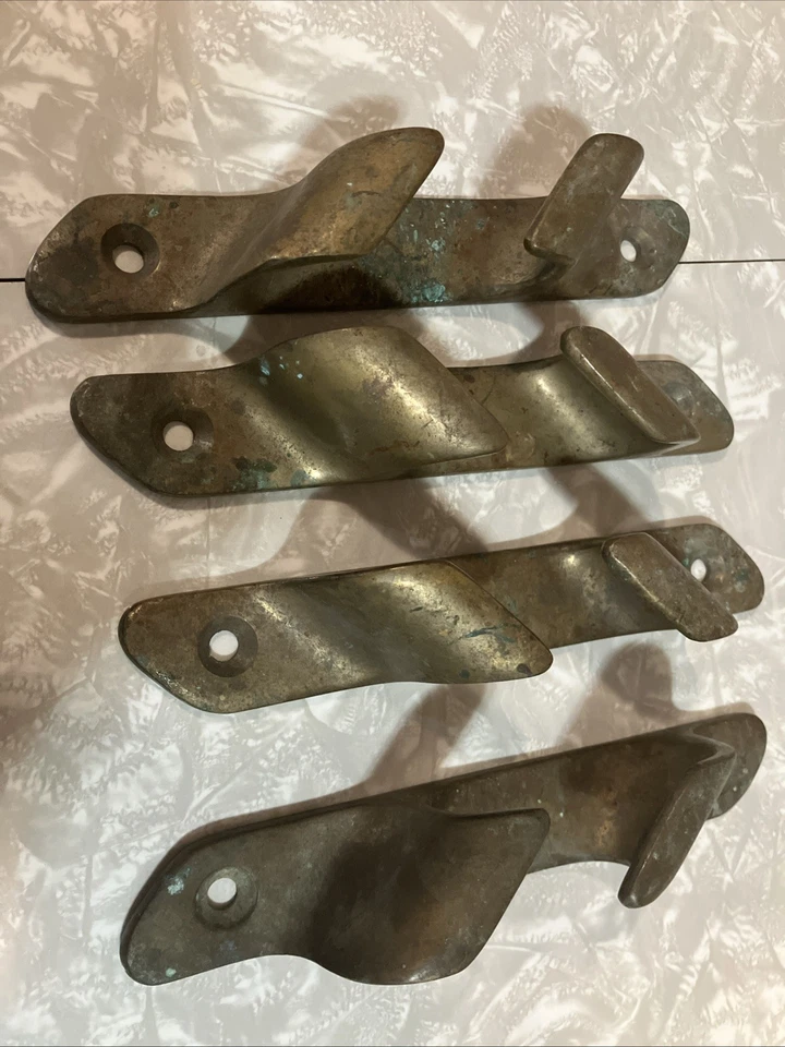 RARO NÁUTICO HERMOSO BRONCE ANTIGUO CUERDA SESGADA 19/principios 20 Foto 3 de 4