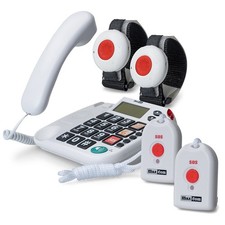Maxcom KX481 SOS Seniorentelefon + Notrufarmband | Hausnotruf-Set | Große Tasten