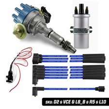 Rover V8 35D Distributor Viper Ignition Coil and 8mm Blue HT Leads 3.5 3.9 4.2 