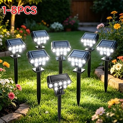2-8PCS Solar Spot Lights Landscape Garden Pathway Security LED Waterproof Lamp