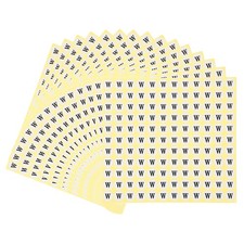15 Sheets Alphabet Stickers Self-Adhesive Small Round Letter W Paper Stickers