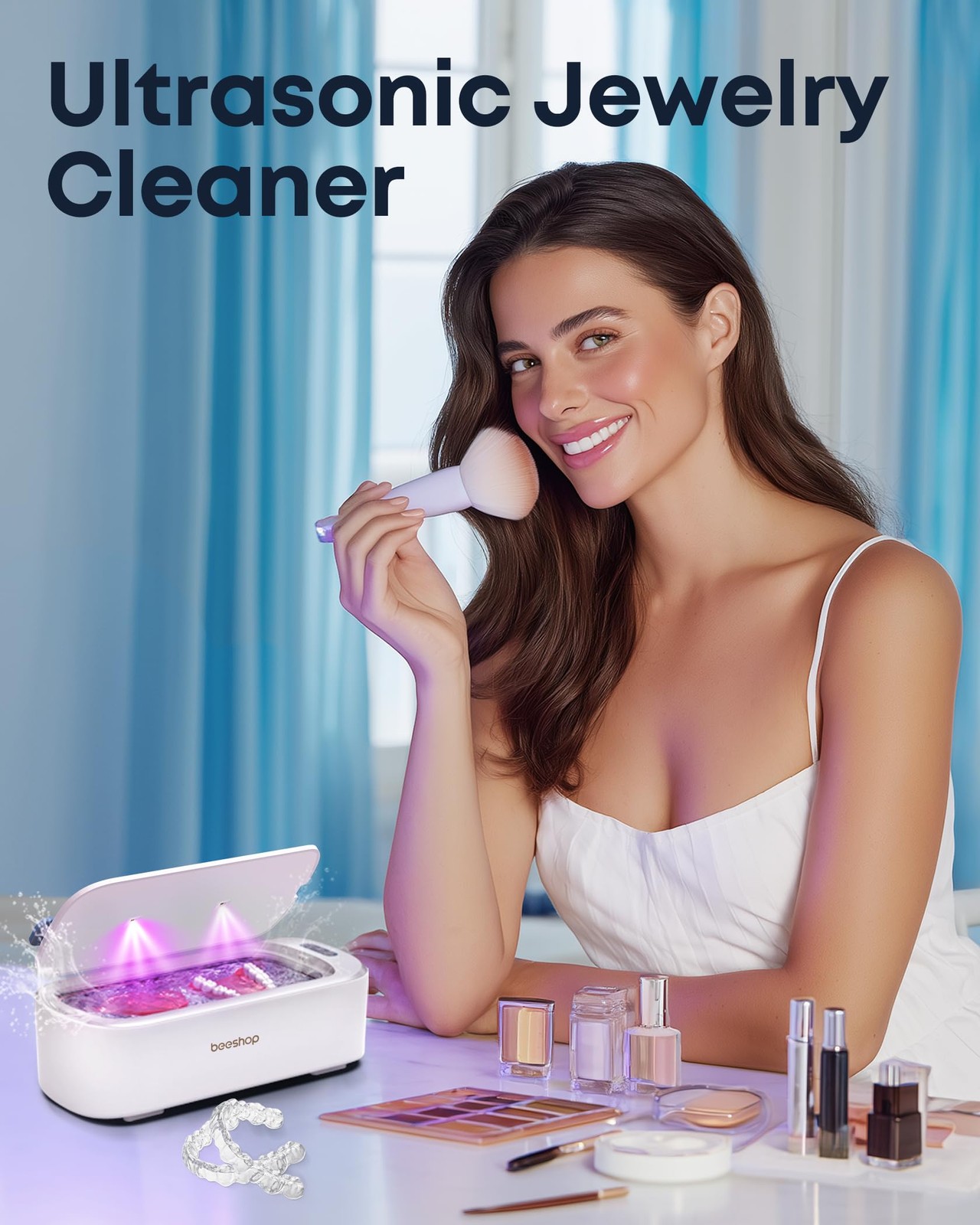 BEESHOP 48kHz Ultrasonic Jewelry Cleaner, Dual Modes with Degas Function, for...