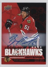 2025 Upper Deck Chicago Blackhawks Centennial Red Hot Brian Campbell #6 Auto o8j