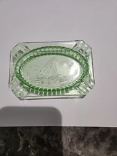 Vintage  Green Ashtray 