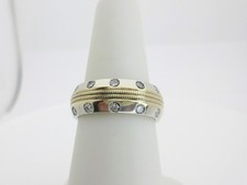 14k Diamond Eternity Band Natural Diamond Pinky Wedding Comfort Fit US 6.25 R939