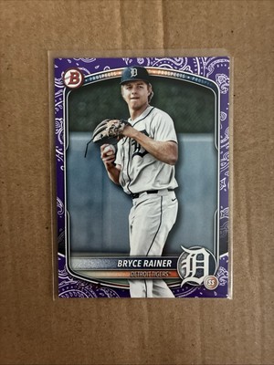 2025 Bowman Bryce Rainer Purple Pattern PAPER /199 Tigers #BP-49 