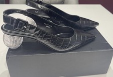 Very, worn once pointed toe slingback  shoes with stunning heels, in box.