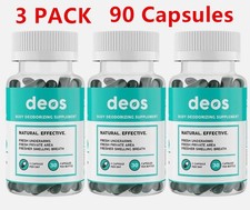 3PACK DEOS Internal Deodorant Supplement   Full Body Deodorizer - 90 Capsules 